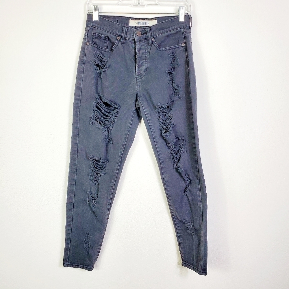 MELVILLE DISTRESSED 5 POCKET JEANS
